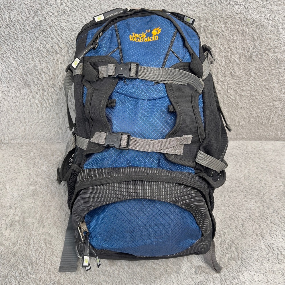 Jack Wolfskin Mens Blue Technical Hiking Backpack Daypack Ripstop Performance
